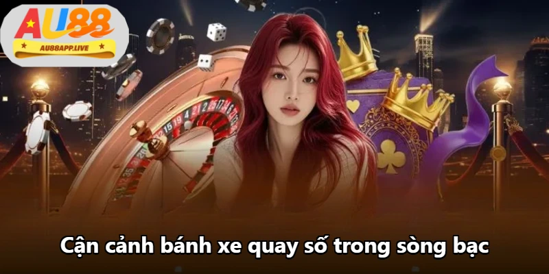 Cận cảnh bánh xe quay số trong sòng bạc Cận cảnh bánh xe quay số trong sòng bạc