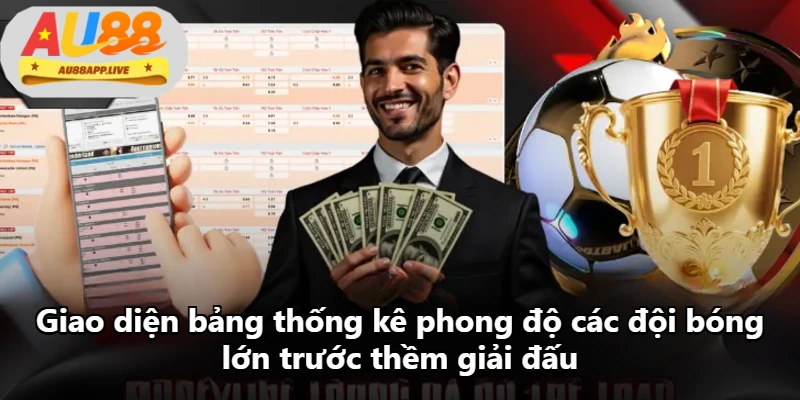 Giao diện bảng thống kê phong độ các đội bóng lớn trước thềm giải đấu Giao diện bảng thống kê phong độ các đội bóng lớn trước thềm giải đấu